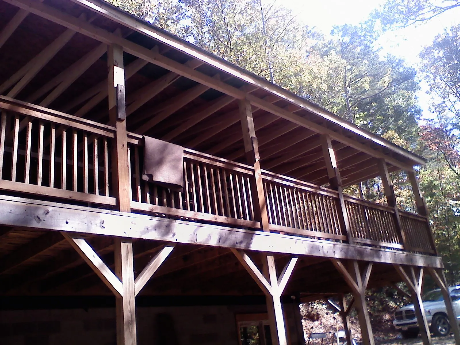 Timber framing under a new elevated porch and deck — Roof Leak Repair in Hodges by Roofing Brothers
